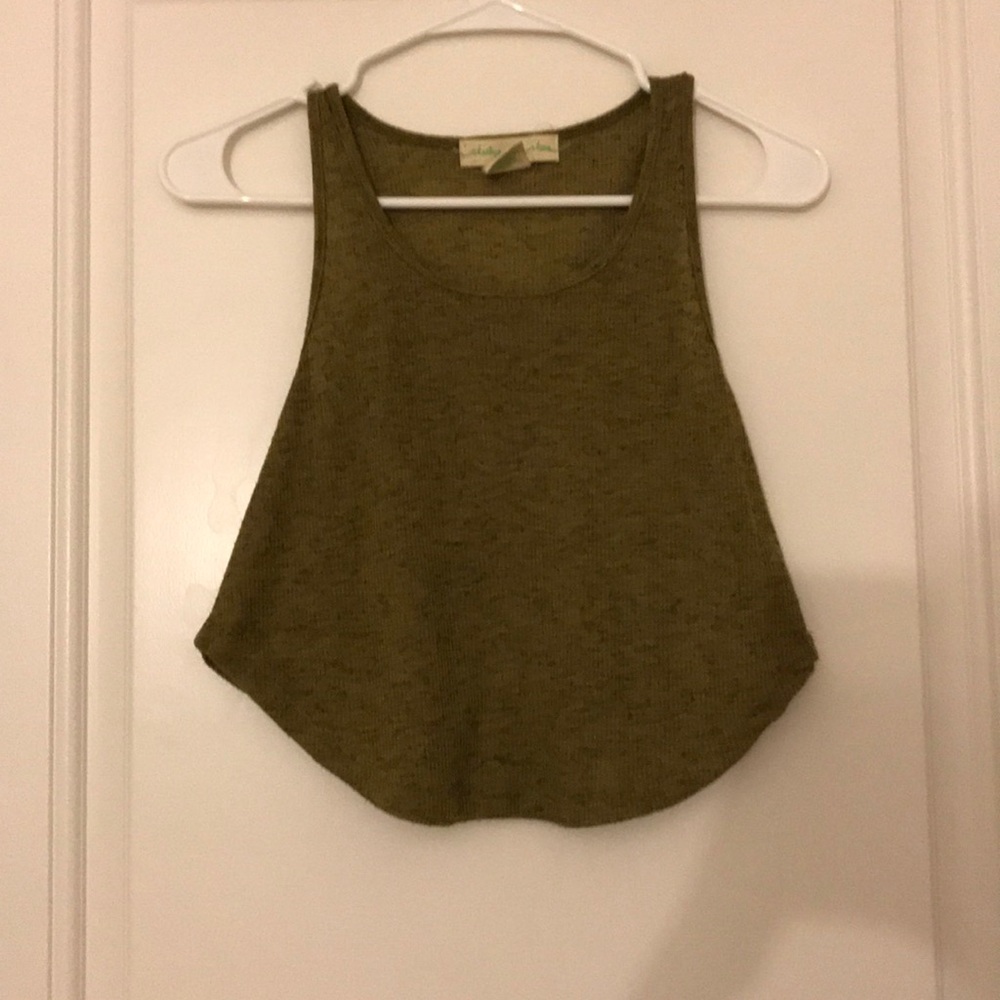 Heathered green crop top